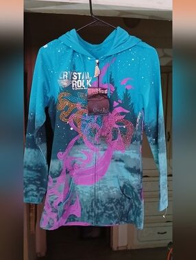 Nwt Christian Audigier Bling Zip Up Med